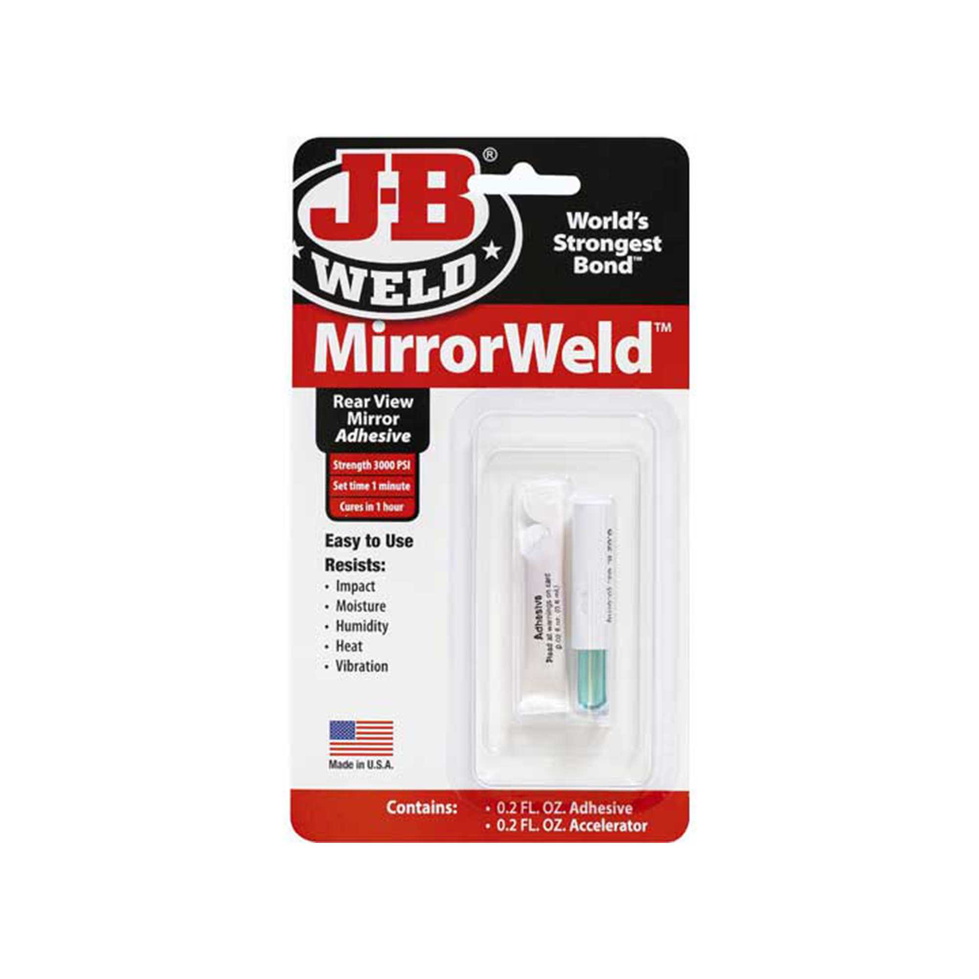 JB Weld MirrorWeld Rear View Mirror Adhesive — 0.2 fl. oz., Fast-Setting, High Strength, Model# JBW33701